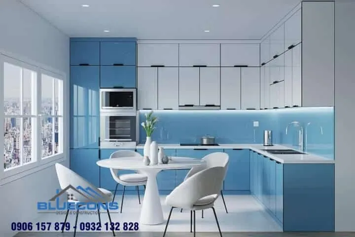 35+ Mẫu tủ bếp kính cường lực 9 Thiết kế phòng chung cư đẹp