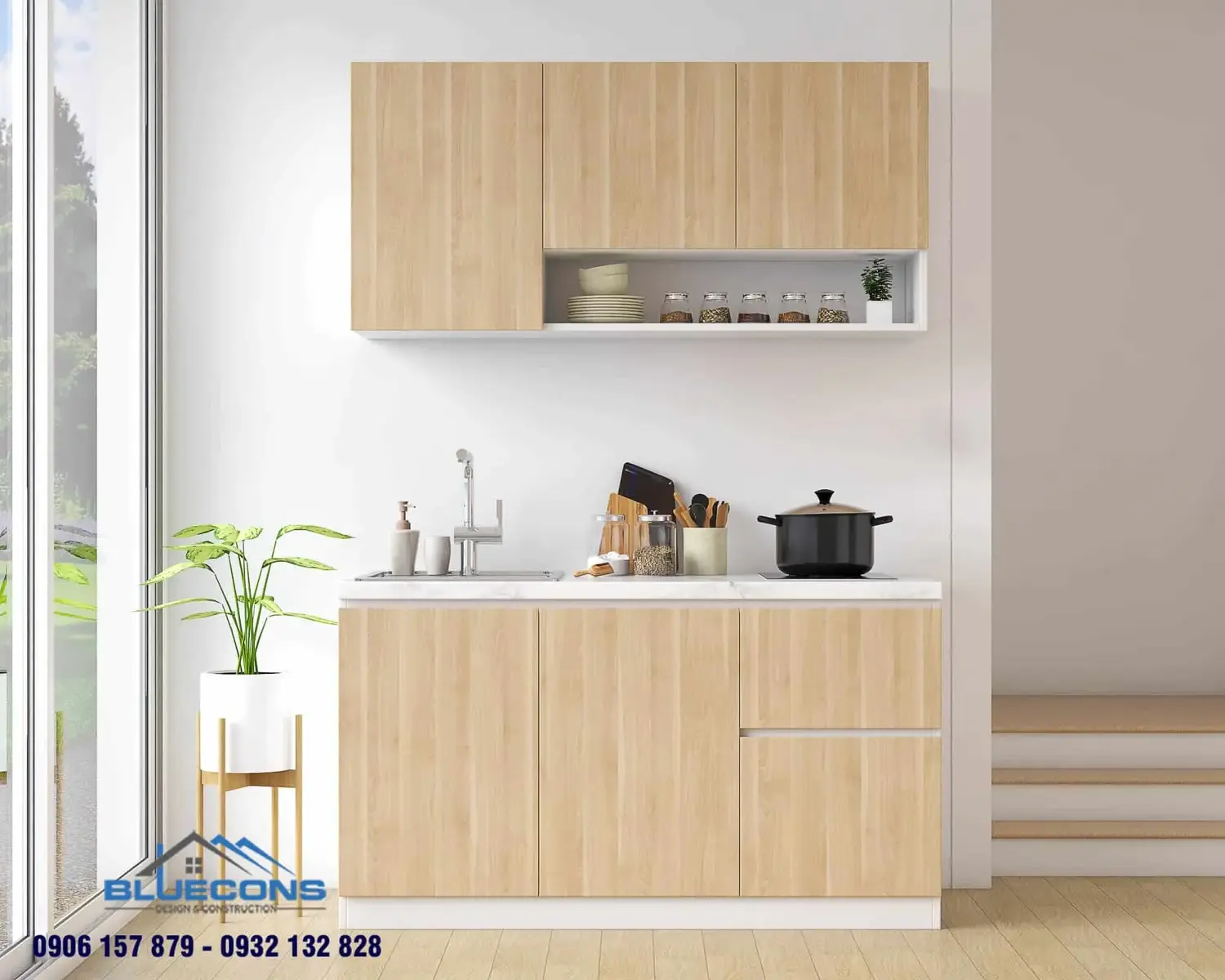Tủ bếp mini 2 Thiết kế phòng chung cư đẹp