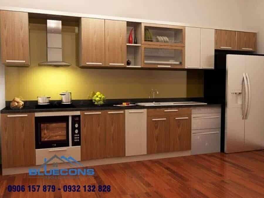  Kệ bếp treo tường gỗ công nghiệp phủ acrylic chữ I
