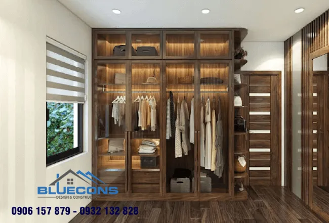 Tủ gỗ 4 cánh MDF 3 Thiết kế phòng chung cư đẹp