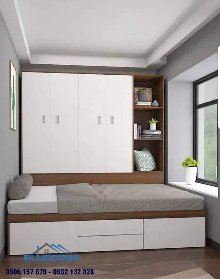 Tủ quần áo 3 buồng hiện đại 3 Thiết kế phòng chung cư đẹp