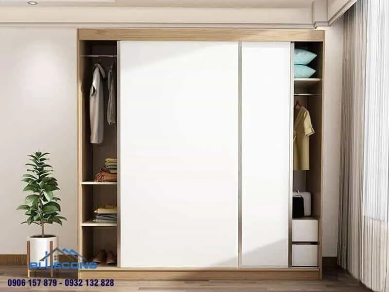 Tủ quần áo 3 buồng hiện đại 4 Thiết kế phòng chung cư đẹp