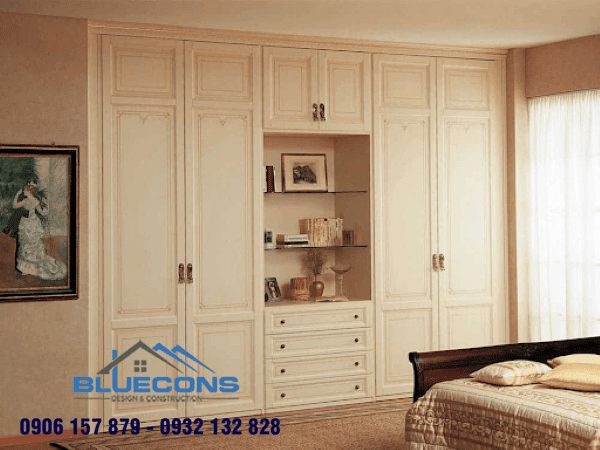 tủ âm tường tân cổ điển 