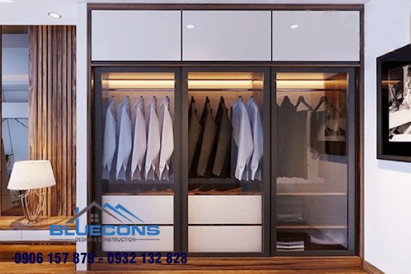 Tủ âm tường cánh kính đẹp 