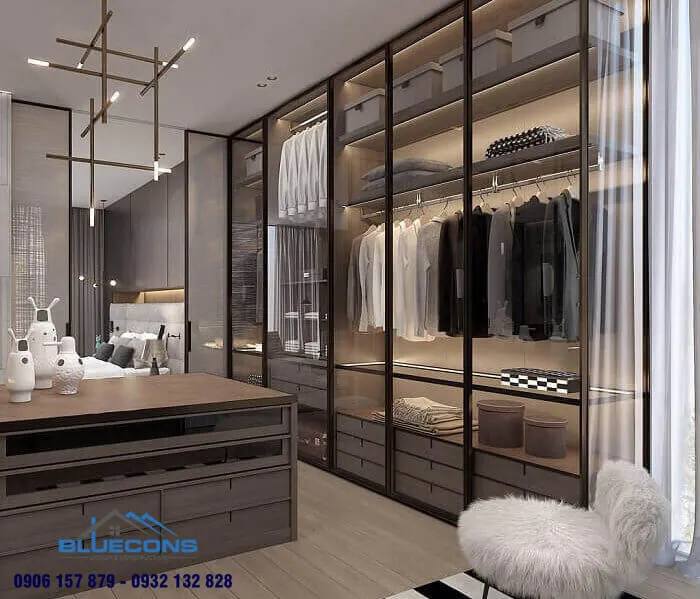 Tủ quần áo cánh kính lùa 3 Thiết kế phòng chung cư đẹp