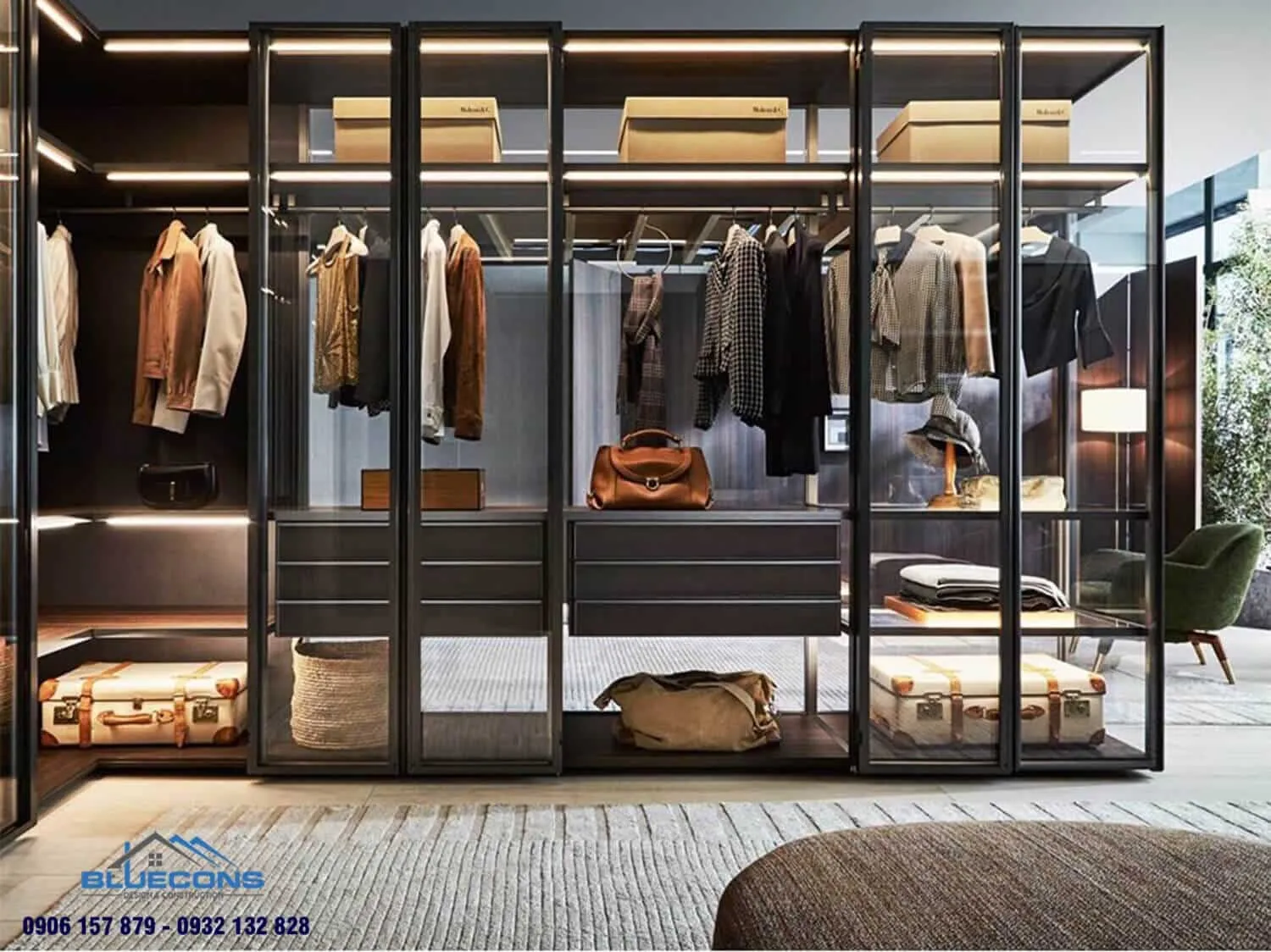 Tủ quần áo cánh kính lùa 10 Thiết kế phòng chung cư đẹp