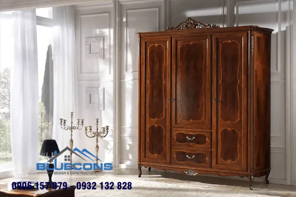 Tủ quần áo tân cổ điển gỗ công nghiệp 4 Thiết kế phòng chung cư đẹp