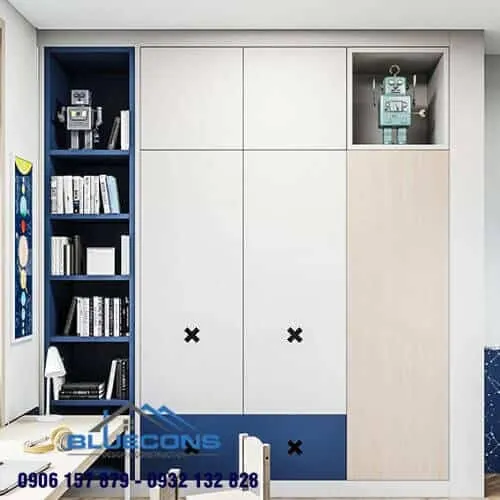 #76 Tủ quần áo kết hợp kệ trang trí đẹp mê ly khiến bạn không thể bỏ lỡ