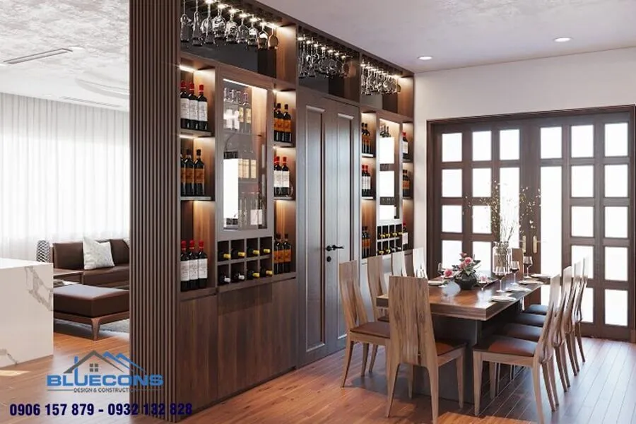 15+ Mẫu tủ rượu gỗ công nghiệp 8 Thiết kế phòng chung cư đẹp