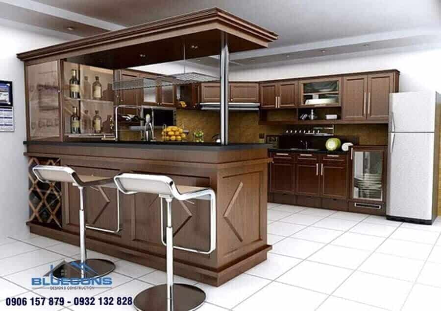 15+ Mẫu tủ rượu gỗ công nghiệp 12 Tủ rượu kết hợp quầy bar là nơi lý tưởng để “chill” ngay tại nhà