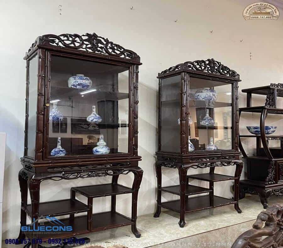 Tủ trưng bày đồ cổ cho phòng khách ấn tượng 3 Tủ trưng bày đồ cổ cho phòng khách ấn tượng