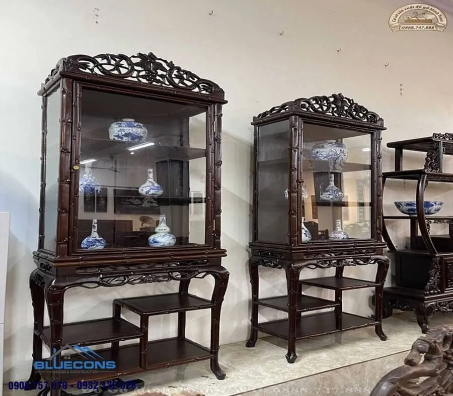 Tủ trưng bày đồ cổ cho phòng khách ấn tượng 4 Tủ trưng bày đồ cổ cho phòng khách ấn tượng