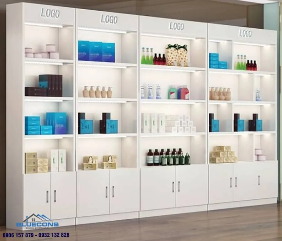 Tủ trưng bày tiệm tóc ấn tượng chuẩn phong cách Salon 9 Tủ trưng bày đồ cổ cho phòng khách ấn tượng