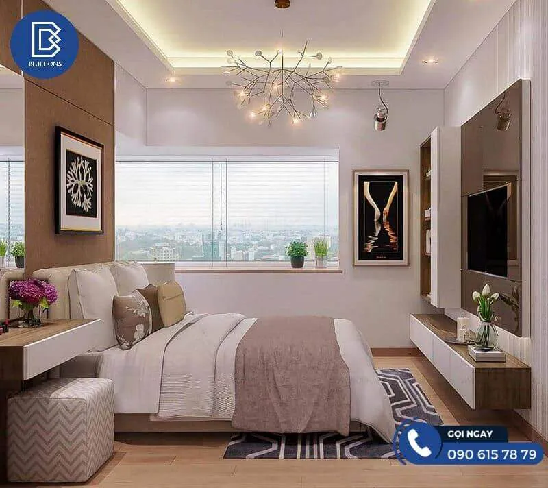 Bỏ túi 7 nguyên tắc kê giường ngủ mang lại tài lộc, may mắn 3 Thiết kế phòng chung cư đẹp