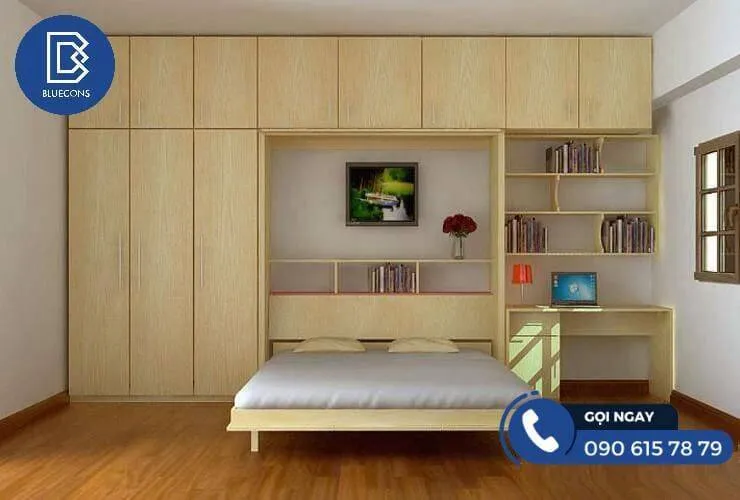 9 mẫu giường ngủ liền tủ quần áo đa năng mở rộng không gian 4 Thiết kế phòng chung cư đẹp