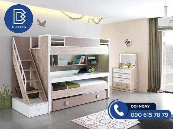 50+ mẫu thiết kế phòng ngủ giường tầng đáng mua nhất 2022 2 Giường ngủ 2 tầng gỗ công nghiệp