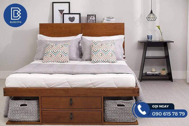 Giường ngủ kiểu Nhật có ngăn kéo hiện đại, độc đáo
