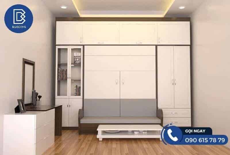 Top 7 mẫu thiết kế giường ngủ thông minh được yêu thích nhất 4 Giường ngủ thông minh tích hợp sofa đa năng