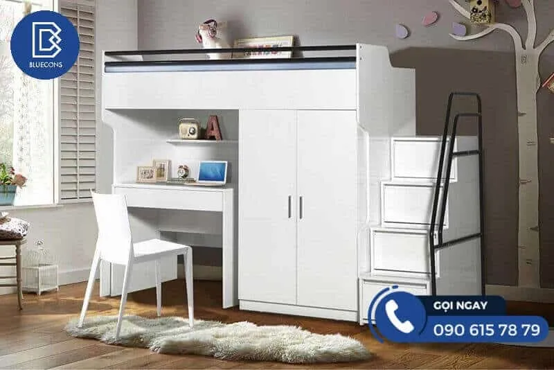 9 mẫu giường ngủ liền tủ quần áo đa năng mở rộng không gian 6 Thiết kế phòng chung cư đẹp