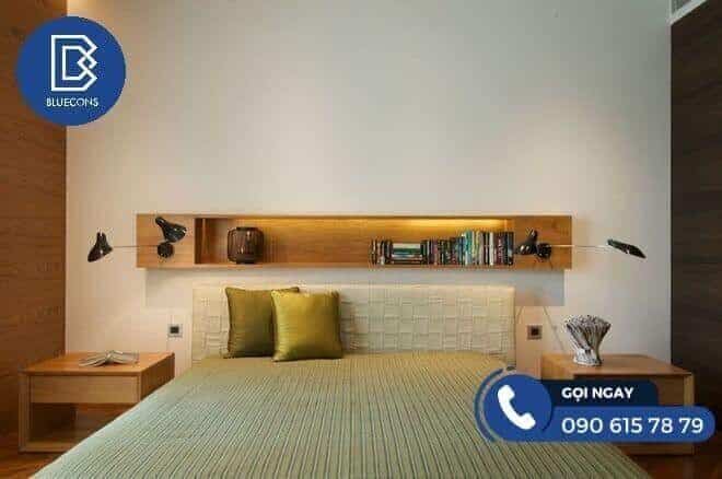 Giường Ngủ Gỗ Không Có Đầu Giường Độc Đáo 9 Kệ treo tường vừa thẩm mỹ vừa rất tiện nghi cho quá trình sử dụng