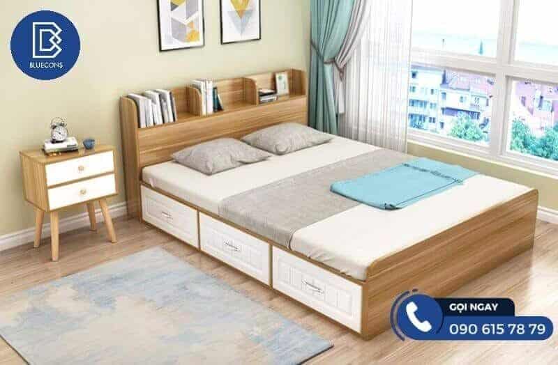 Mẫu giường ngủ có ngăn kéo đơn giản, dễ sử dụng