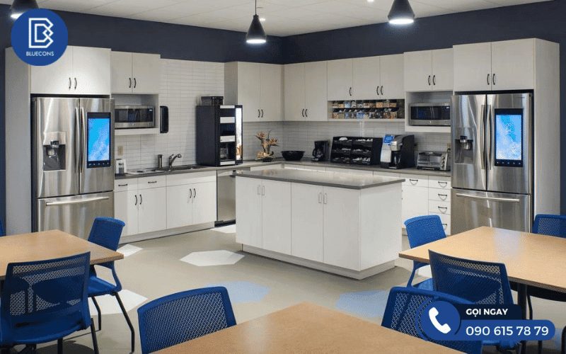 Tủ pantry văn phòng 4 Tủ pantry văn phòng gam màu sáng tạo cảm giác rộng rãi