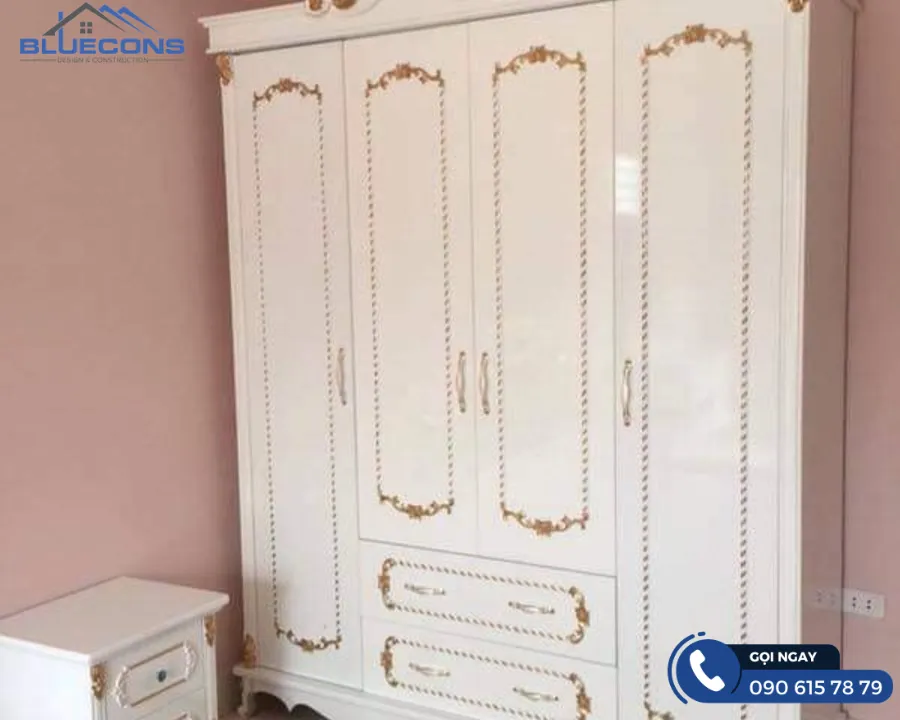 Tủ gỗ quần áo 4 cánh 5 Thiết kế phòng chung cư đẹp