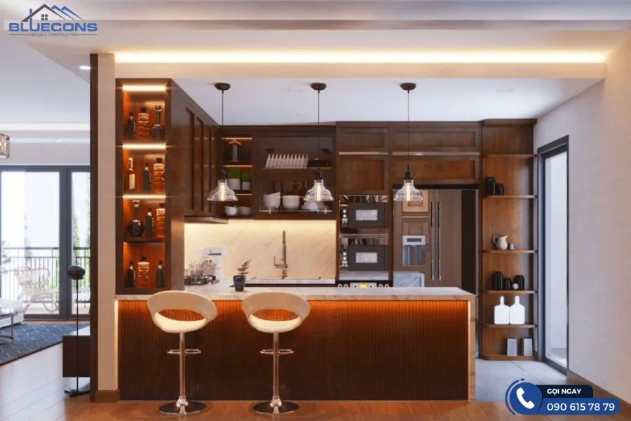Quầy bar rượu phòng khách 5 Thiết kế phòng chung cư đẹp