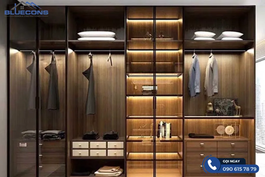 Tủ áo cánh kính lùa 5 Thiết kế phòng chung cư đẹp