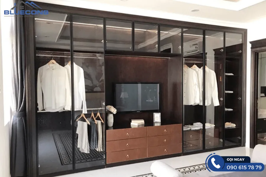 Tủ áo cánh kính lùa 4 Thiết kế phòng chung cư đẹp