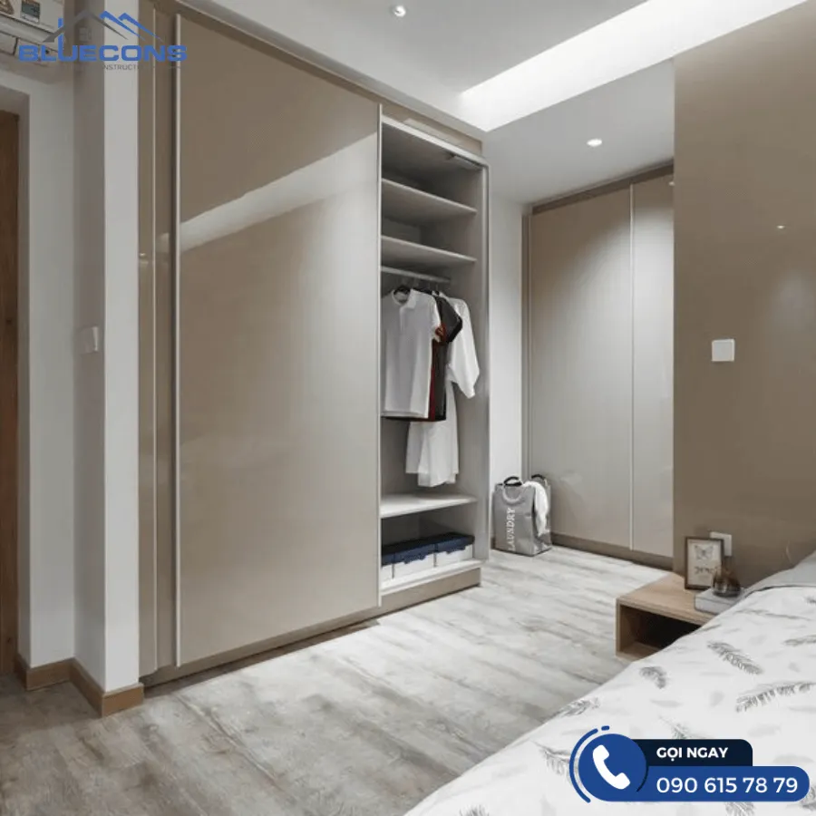 Tủ gỗ quần áo 2 cánh 7 Thiết kế phòng chung cư đẹp