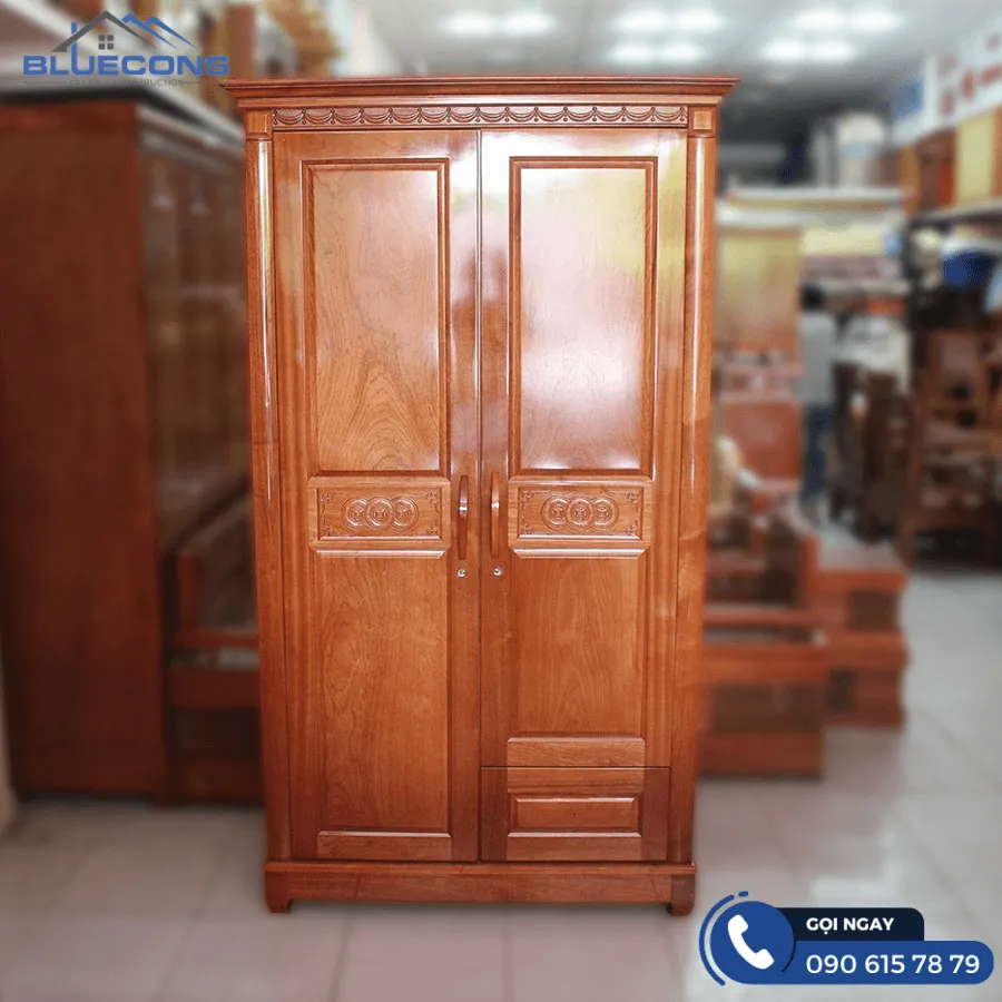 Tủ gỗ quần áo 2 cánh 11 Thiết kế phòng chung cư đẹp