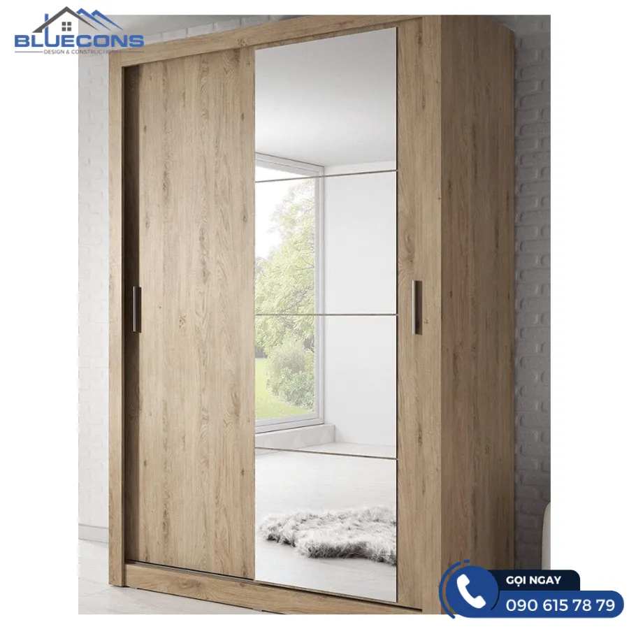 Tủ gỗ quần áo 2 cánh 8 Thiết kế phòng chung cư đẹp