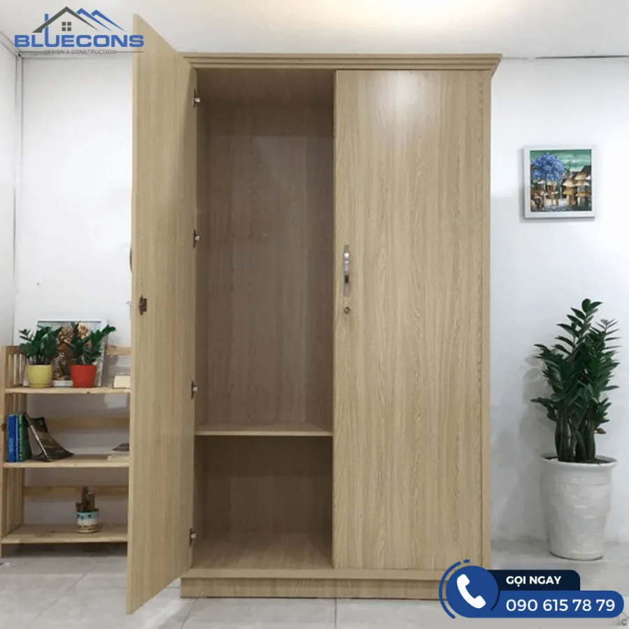 Tủ gỗ quần áo 2 cánh 4 Thiết kế phòng chung cư đẹp