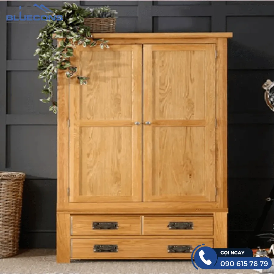 Tủ gỗ quần áo 2 cánh 3 Thiết kế phòng chung cư đẹp