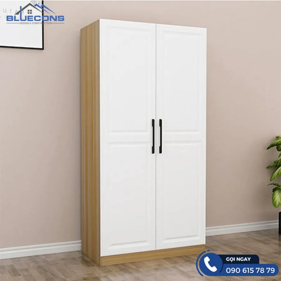 Tủ gỗ quần áo 2 cánh 5 Thiết kế phòng chung cư đẹp