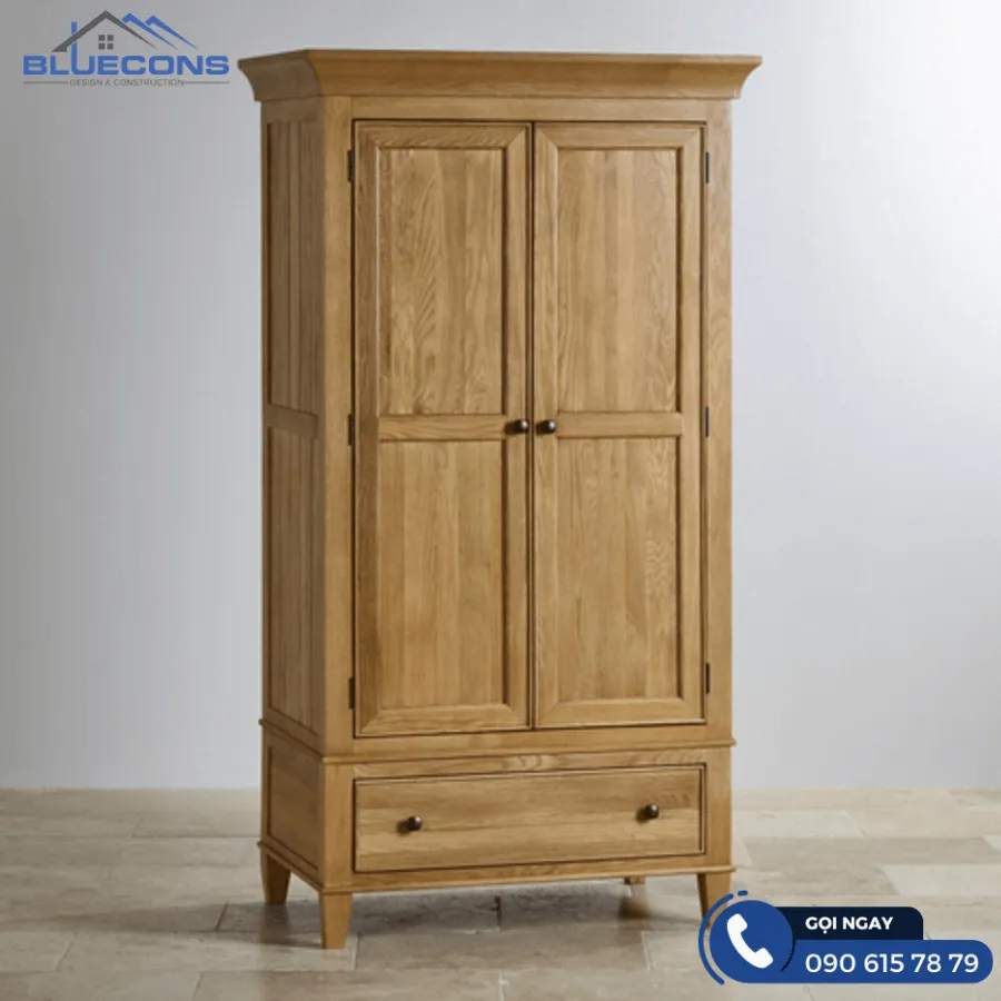 Tủ gỗ quần áo 2 cánh 10 Thiết kế phòng chung cư đẹp