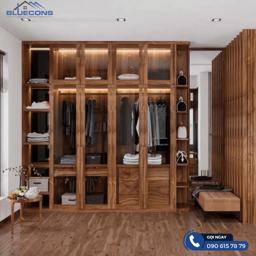Tủ gỗ quần áo 4 cánh 11 Thiết kế phòng chung cư đẹp