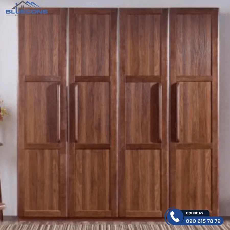 Tủ gỗ quần áo 4 cánh 2 Thiết kế phòng chung cư đẹp