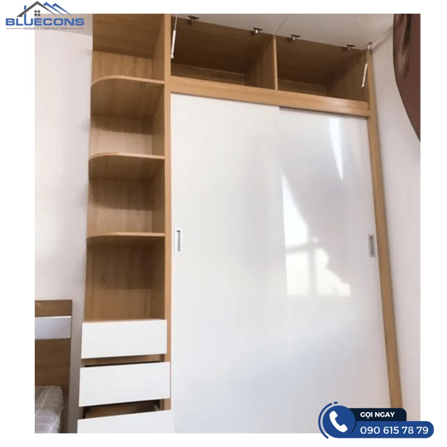 Tủ quần áo cửa lùa 1m8 7 Thiết kế phòng chung cư đẹp