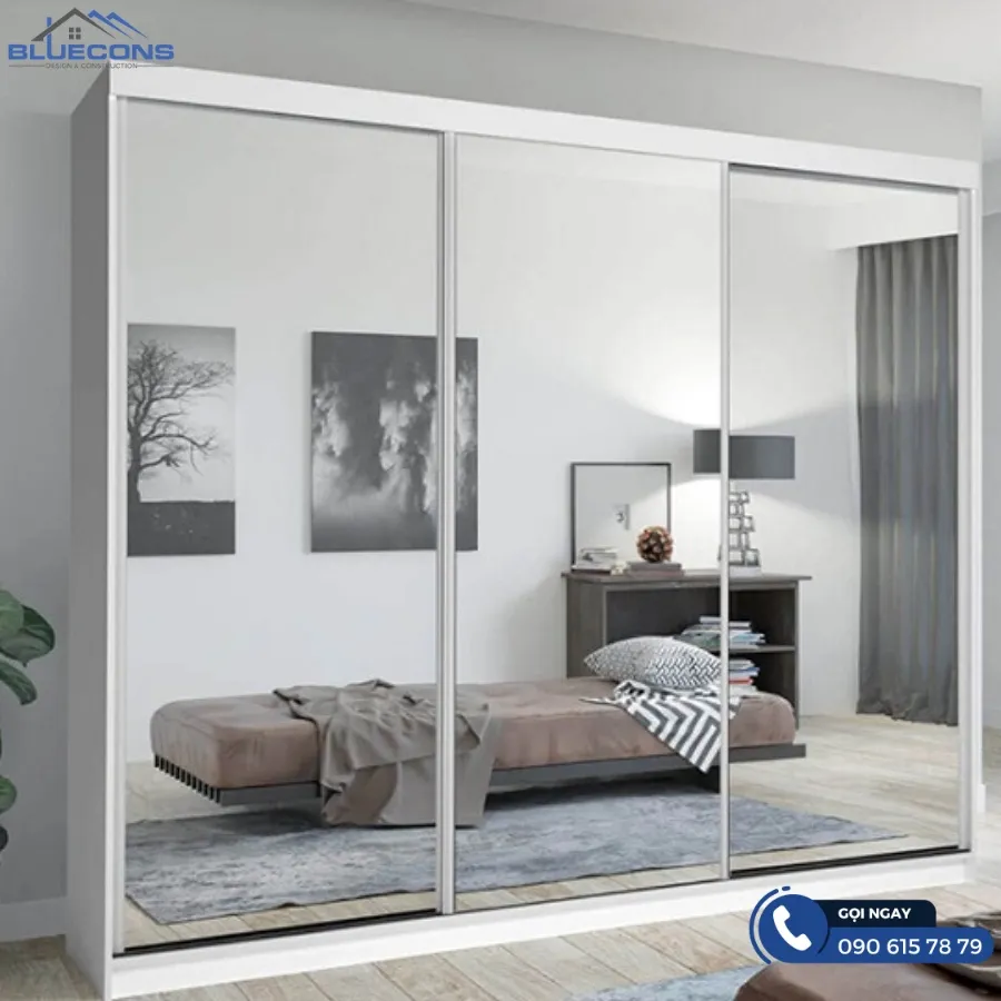 Tủ quần áo kính lùa 7 Thiết kế phòng chung cư đẹp