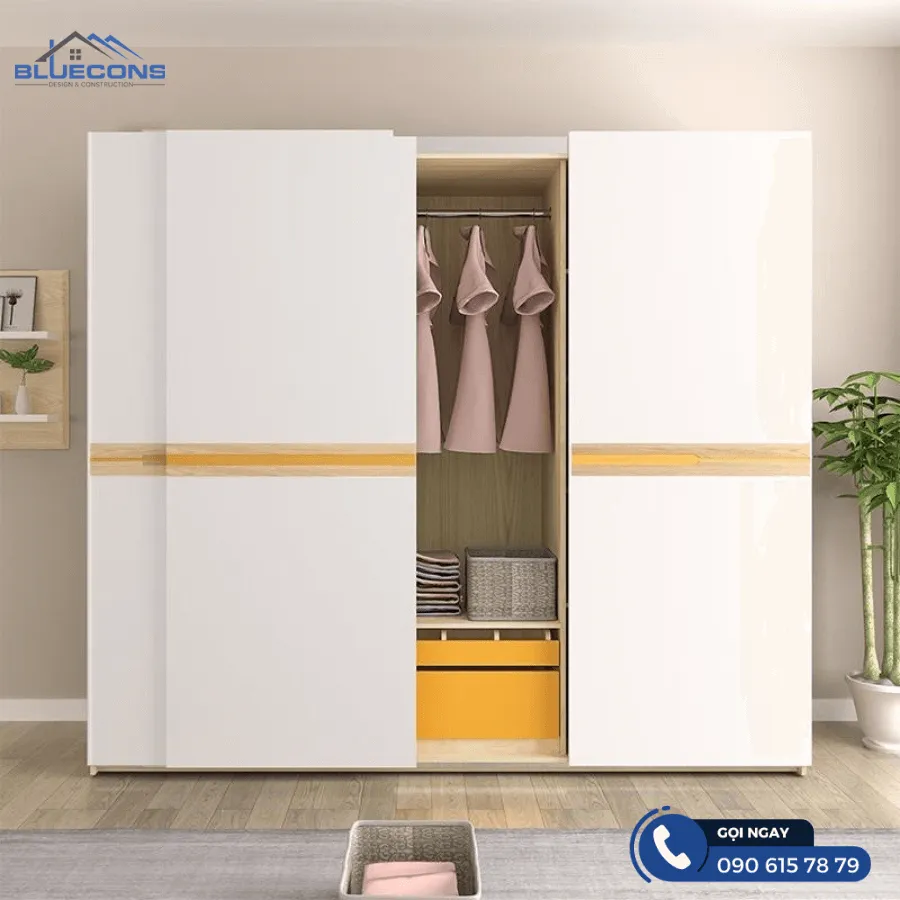 Tủ quần áo trong phòng ngủ 11 Thiết kế phòng chung cư đẹp