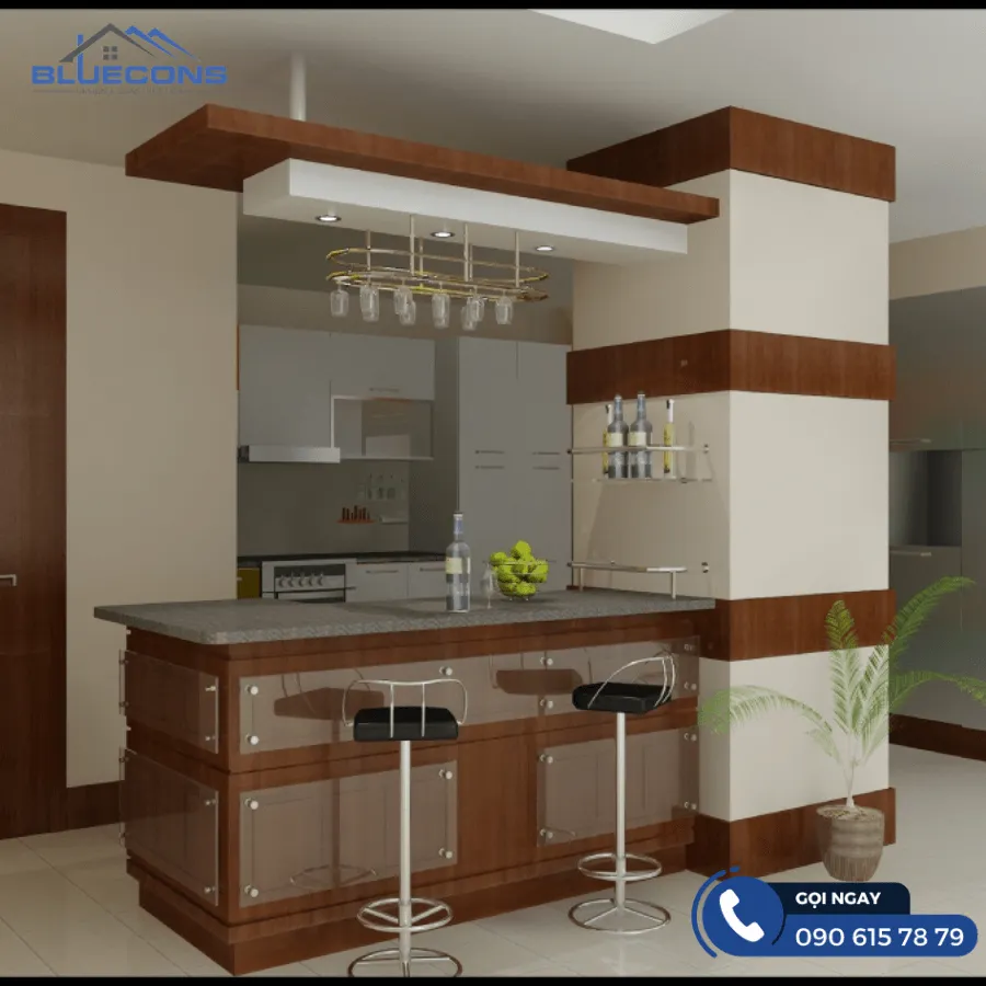 Quầy bar treo ly sang trọng 11 Quầy bar văn phòng