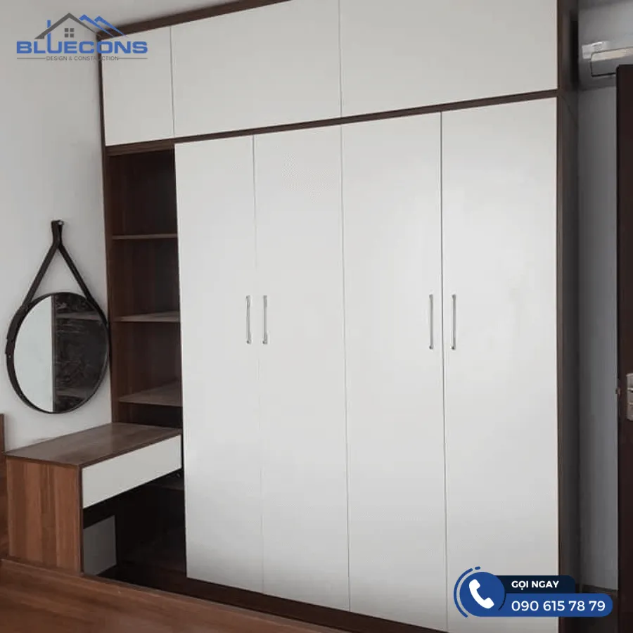 Tủ quần áo có bàn trang điểm 12 Thiết kế phòng chung cư đẹp
