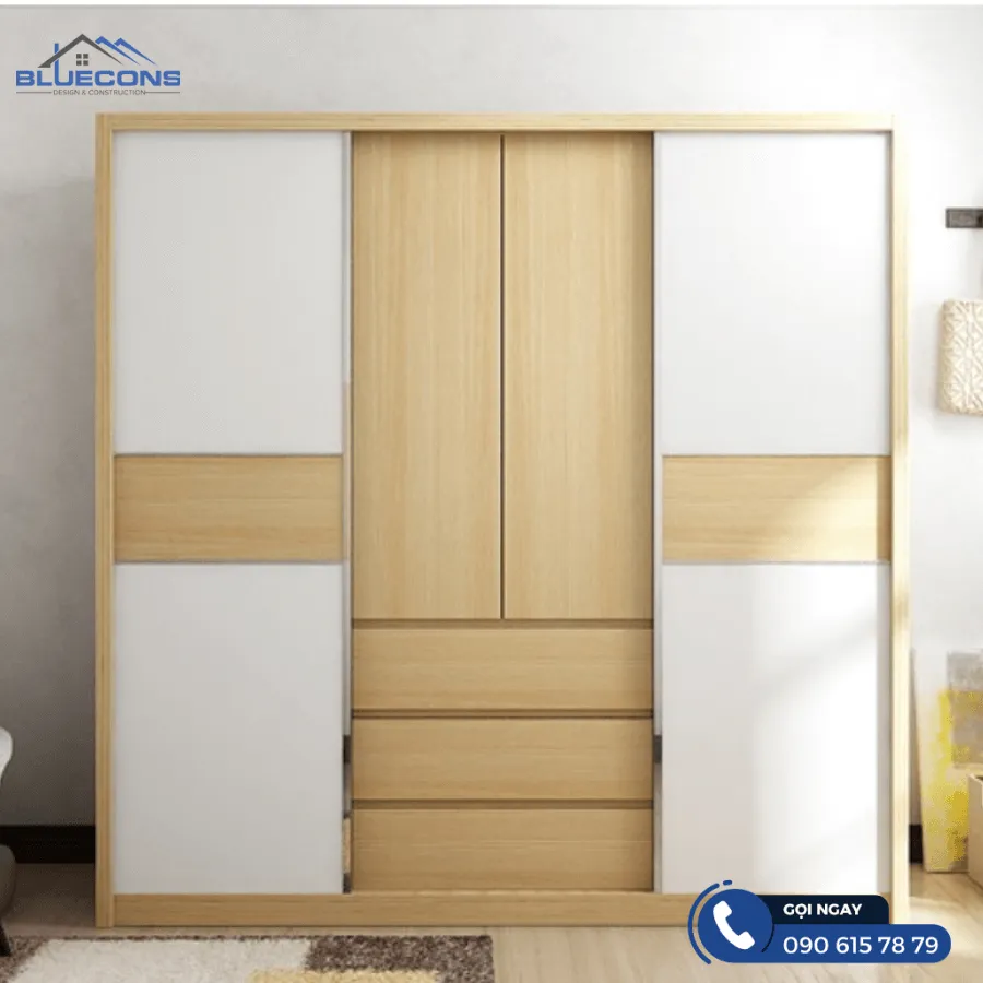 Tủ quần áo trong phòng ngủ 2 Thiết kế phòng chung cư đẹp