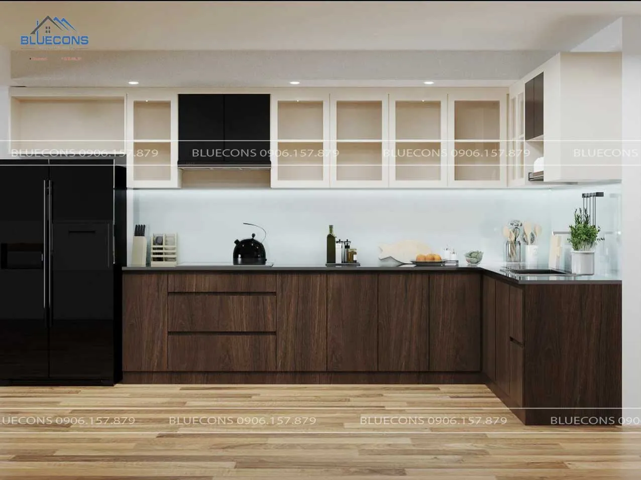 Tủ bếp gỗ đẹp 3 Thiết kế phòng chung cư đẹp