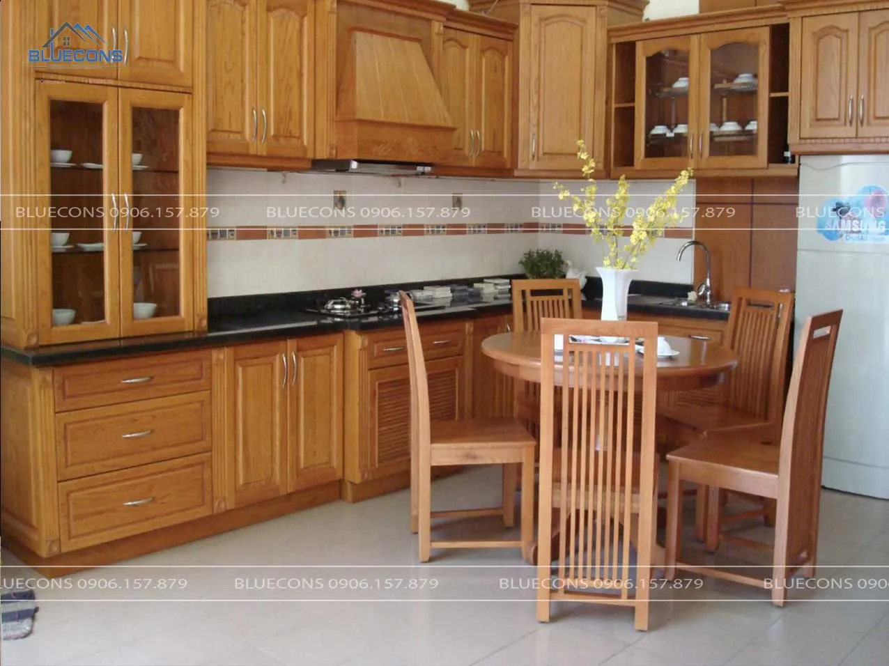 Tủ bếp gỗ đẹp 2 Thiết kế phòng chung cư đẹp