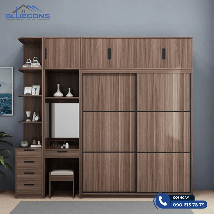 Tủ quần áo có bàn trang điểm 8 Thiết kế phòng chung cư đẹp