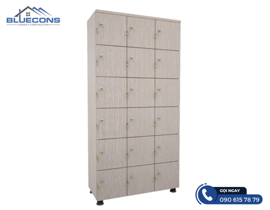 Tủ locker 18 ngăn 8 Thiết kế phòng chung cư đẹp