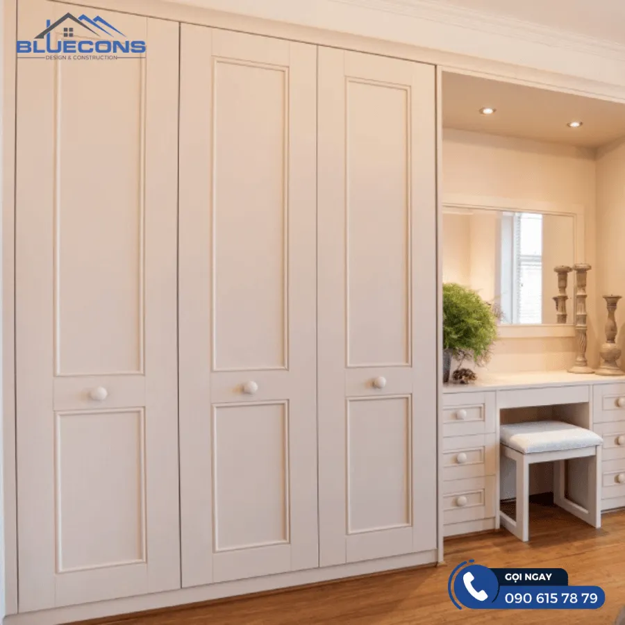 Tủ quần áo có bàn trang điểm 4 Thiết kế phòng chung cư đẹp